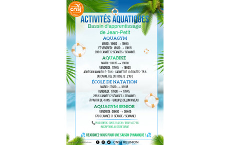 Activités Aquatique à Jean Petit 2025-2026